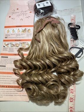 HAIR, 16” Curly Ponytail with Accessories, Medium Blonde